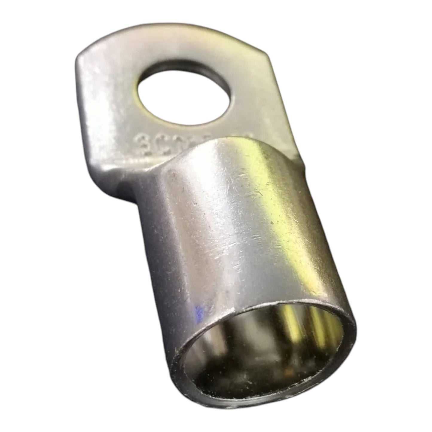 Metal wire connector on a white background