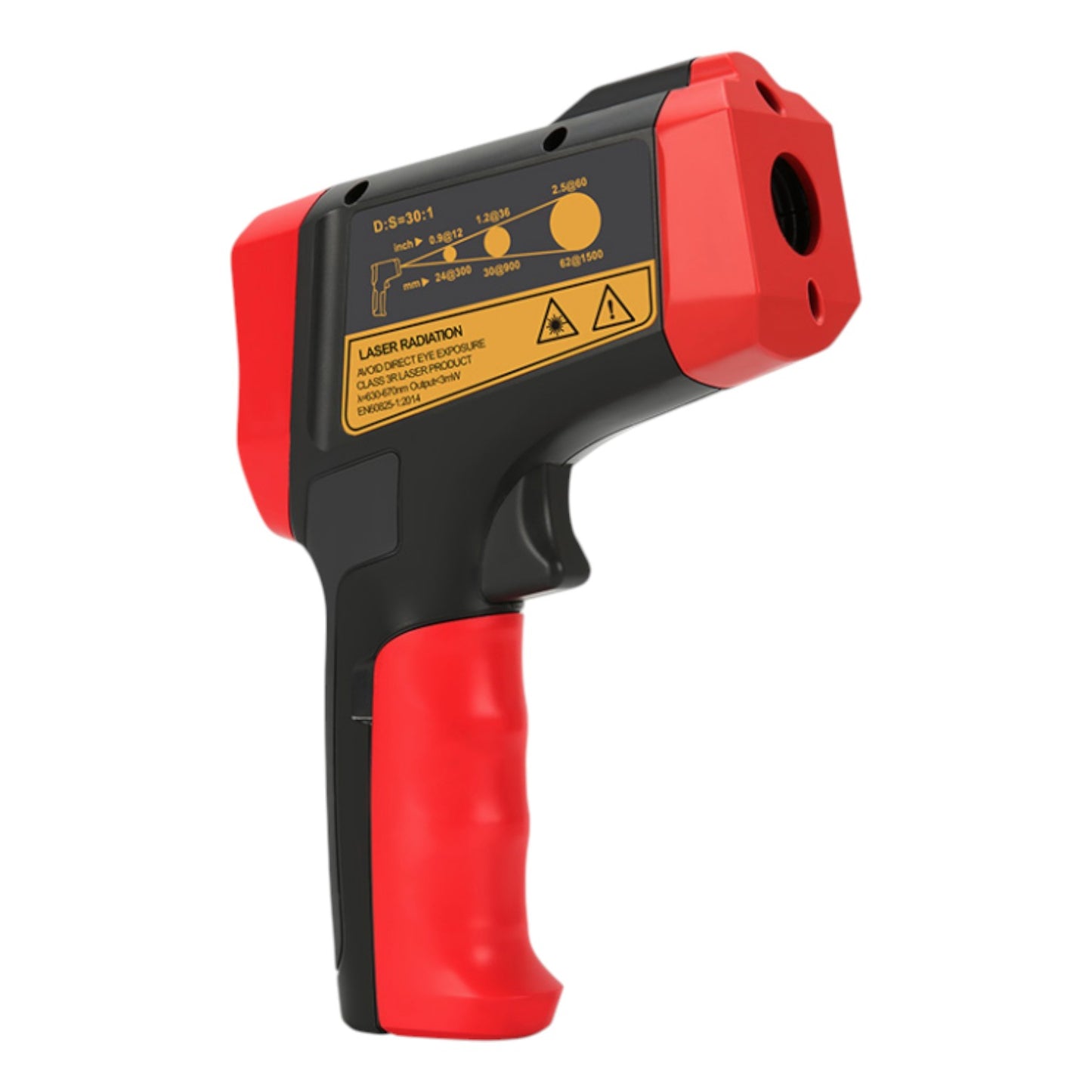 Red and black infrared thermometer on a white background UNI-T Infrared Laser Temperature Tester UT303A+ Max 32 to 800 Celsius or 25.6 to 1472 Fahrenheit Infrared Thermometer Electx Electrical SUpply