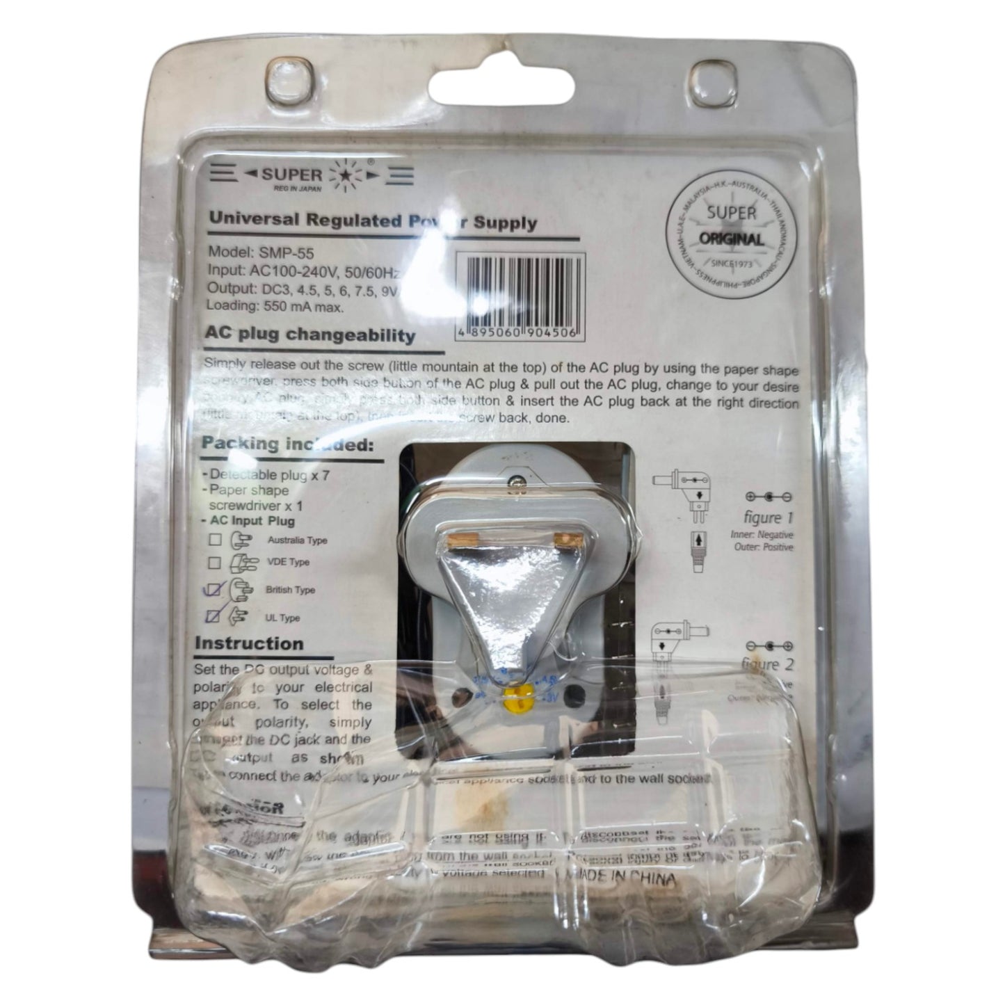 Packaged electronic device with clear window showing product inside