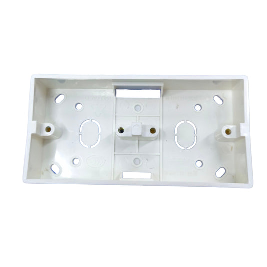White plastic mounting bracket on a white background