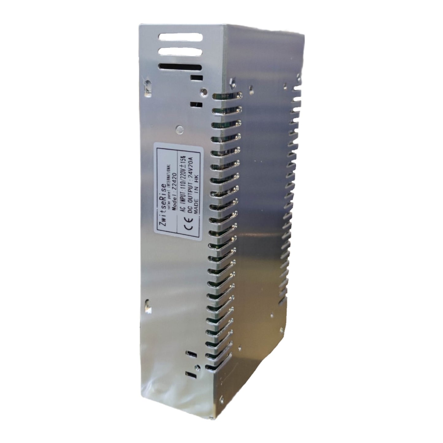 Rectangular electronic power supply unit on a white background