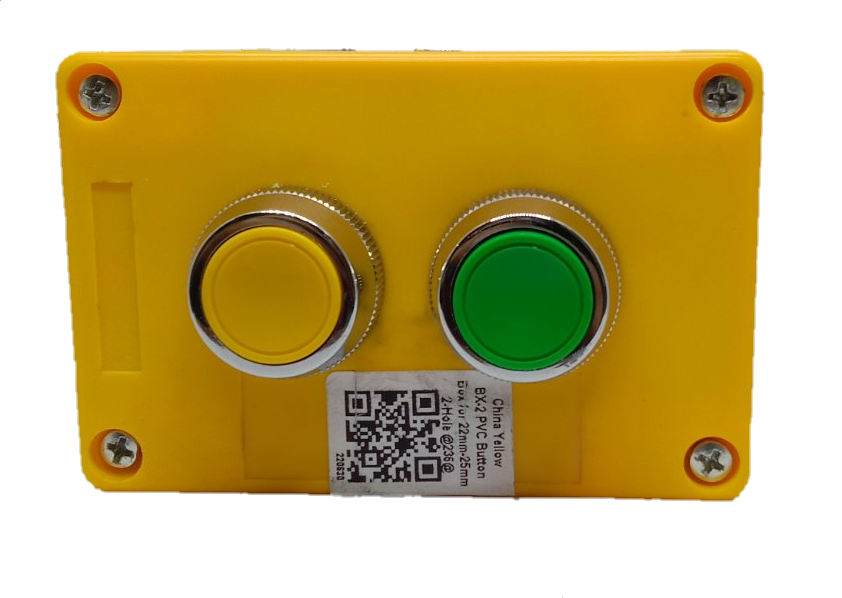 Push Button Switch Yellow and Green in Surface type Box