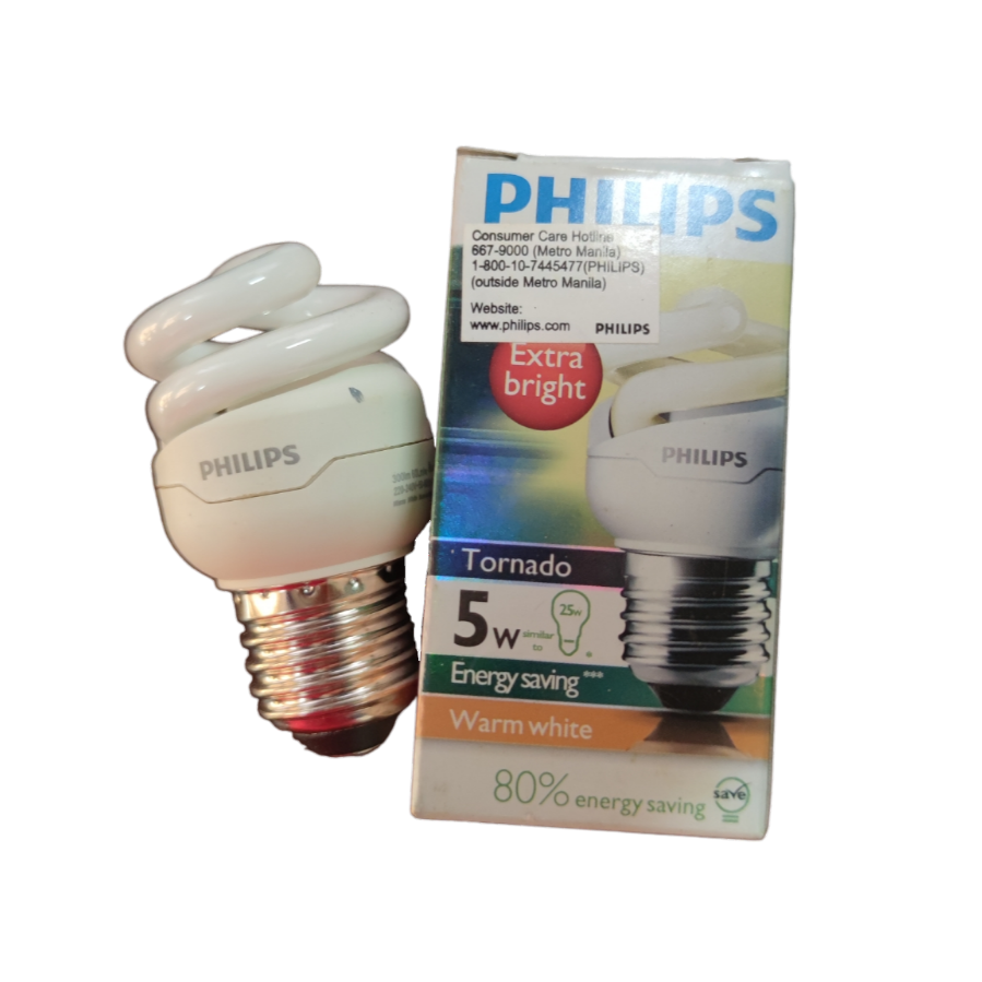 Philips 5W CFL E27 220V Spiral Tornado Daylight