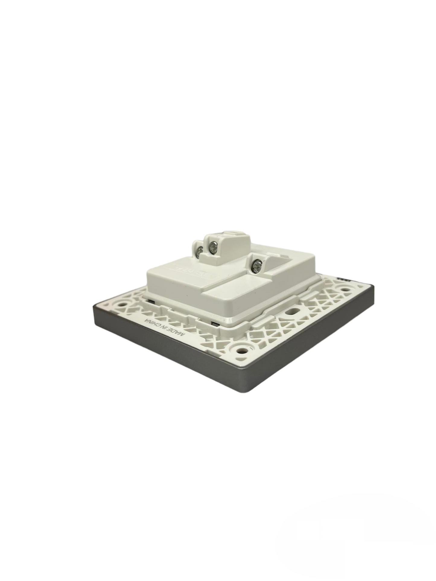 Opple Duplex Universal Outlet with Ground with Switch Control Square Type Gray with Plate Cover and Utility Box 16A 220V F021681A 86X86