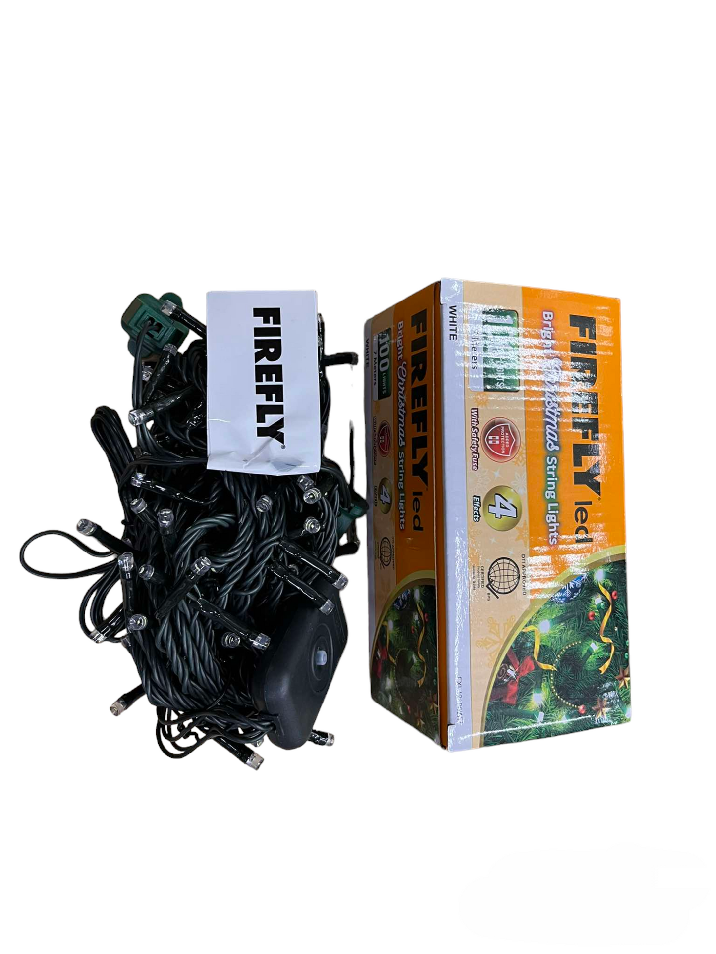 Firefly 100 LED Bulb Christmas Light Daylight 6500K 7 Meters 7W 220V Indoor Max of 20 Connection Green Wire 4 Effects Steady, Running, Blinking, Alternating FXL12100WH