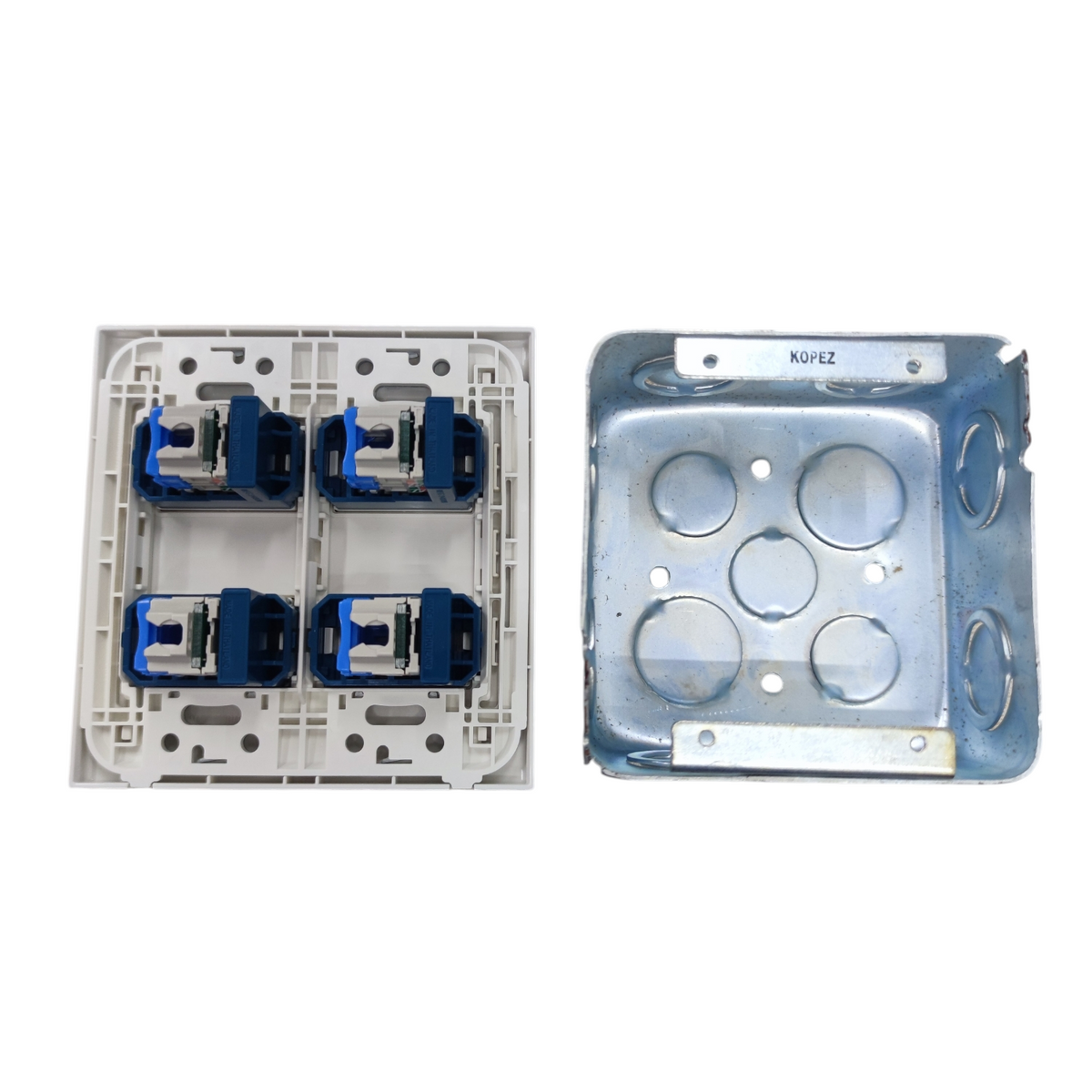 Panasonic 4 Gang CAT6 Data Outlet Wide Series WEG6804+(4XWEG24886)+Utility Box