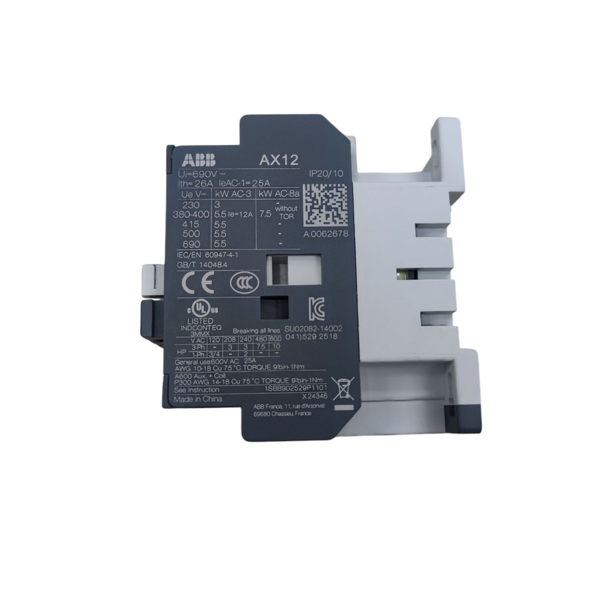 ABB Magnetic Contactor 25A 220V with detailed specifications and compact design for efficient control