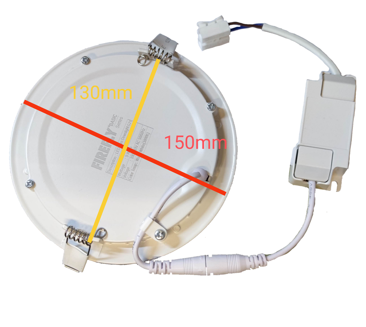 Firefly 9W LED Round Recessed Slim Downlight 220V Warm White 150mm