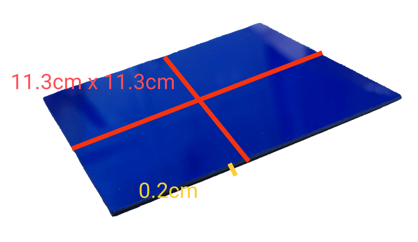Acrylic blue optical filter 11.3cm x 11.3cm with a thickness of 0.2cm for various applications