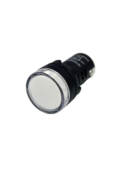 Grippes Pilot light 24V DC WHITE 22mm industrial panel indicator lamp with white lens