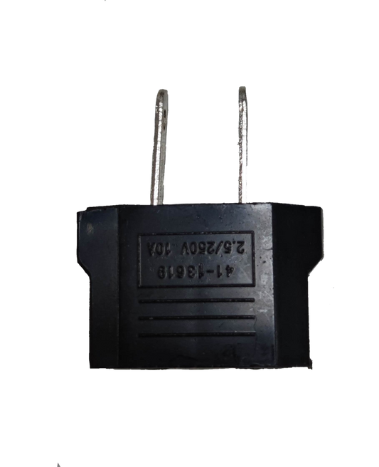 Adaptor Round to Flat Pin 2A 220V black travel adapter from China with two metal flat pins