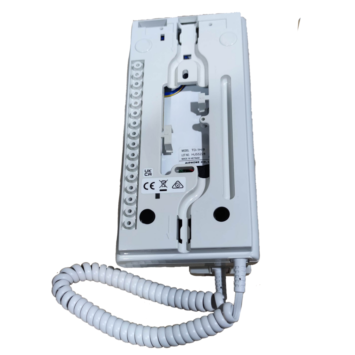 Aiphone 3 station intercom system white base unit with coiled cord for CCTV and security system