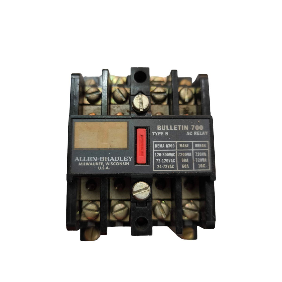 Allen Bradley Magnetic Contactor 110V Coil with Bulletin 700 Type N AC relay for power control