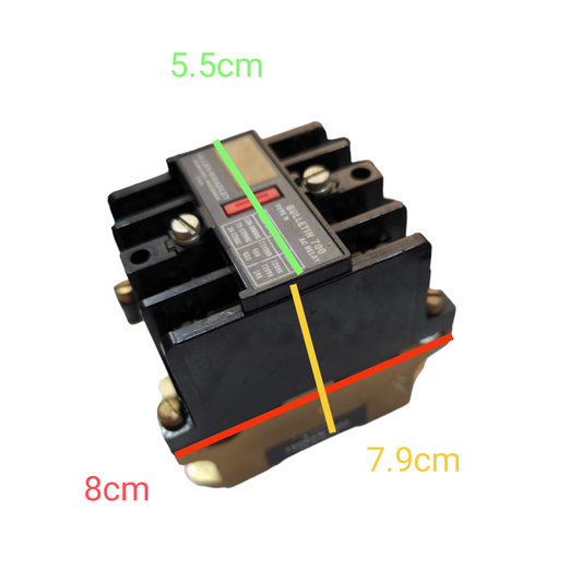 Allen Bradley Magnetic Contactor 110V Coil with compact black design and labeled dimensions