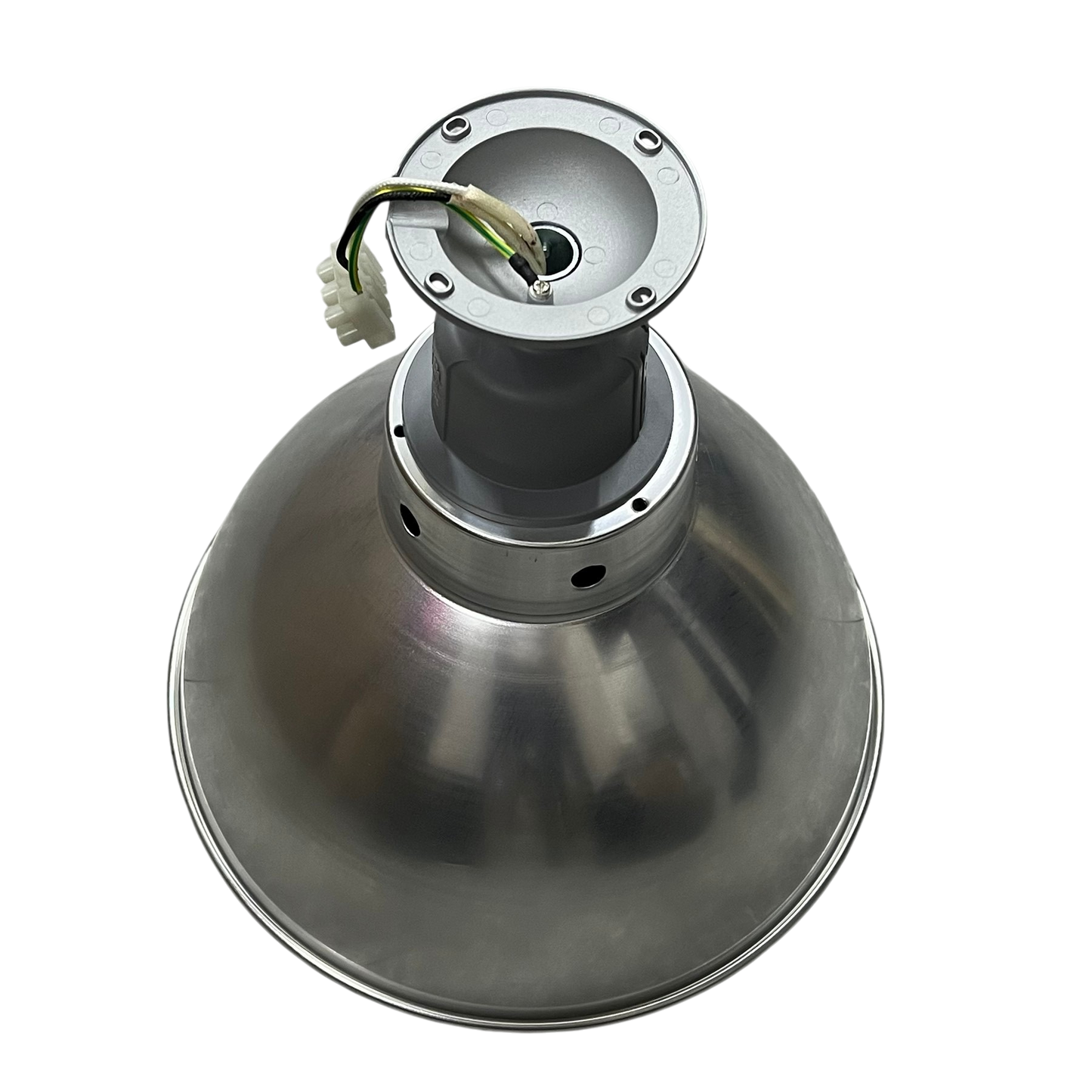 12 inch aluminum reflector for lighting installation by Biglite and Omni with wiring and mounting features