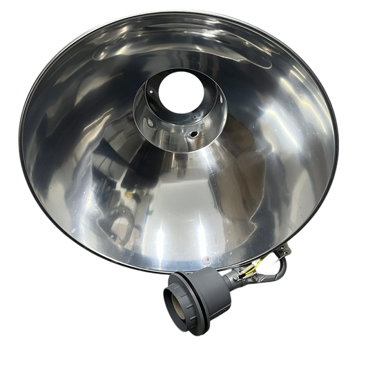 14 Inch aluminum reflector lighting accessory by Biglite and Omni with a polished metal finish