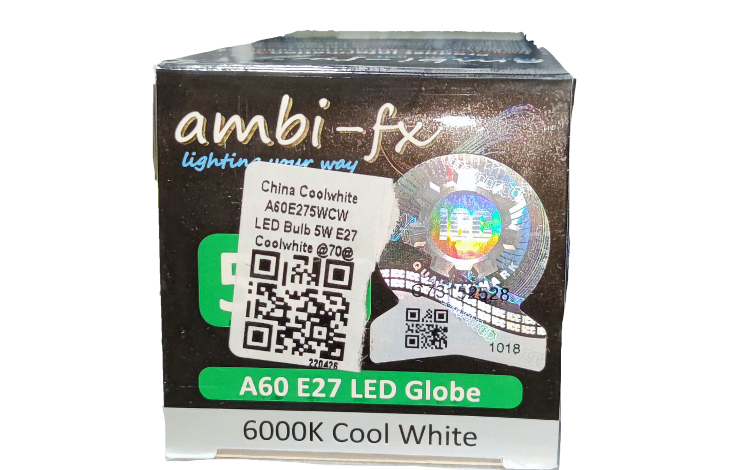 Ambi-fx 5W E27 LED bulb 6000K cool white A60 LED globe packaging box