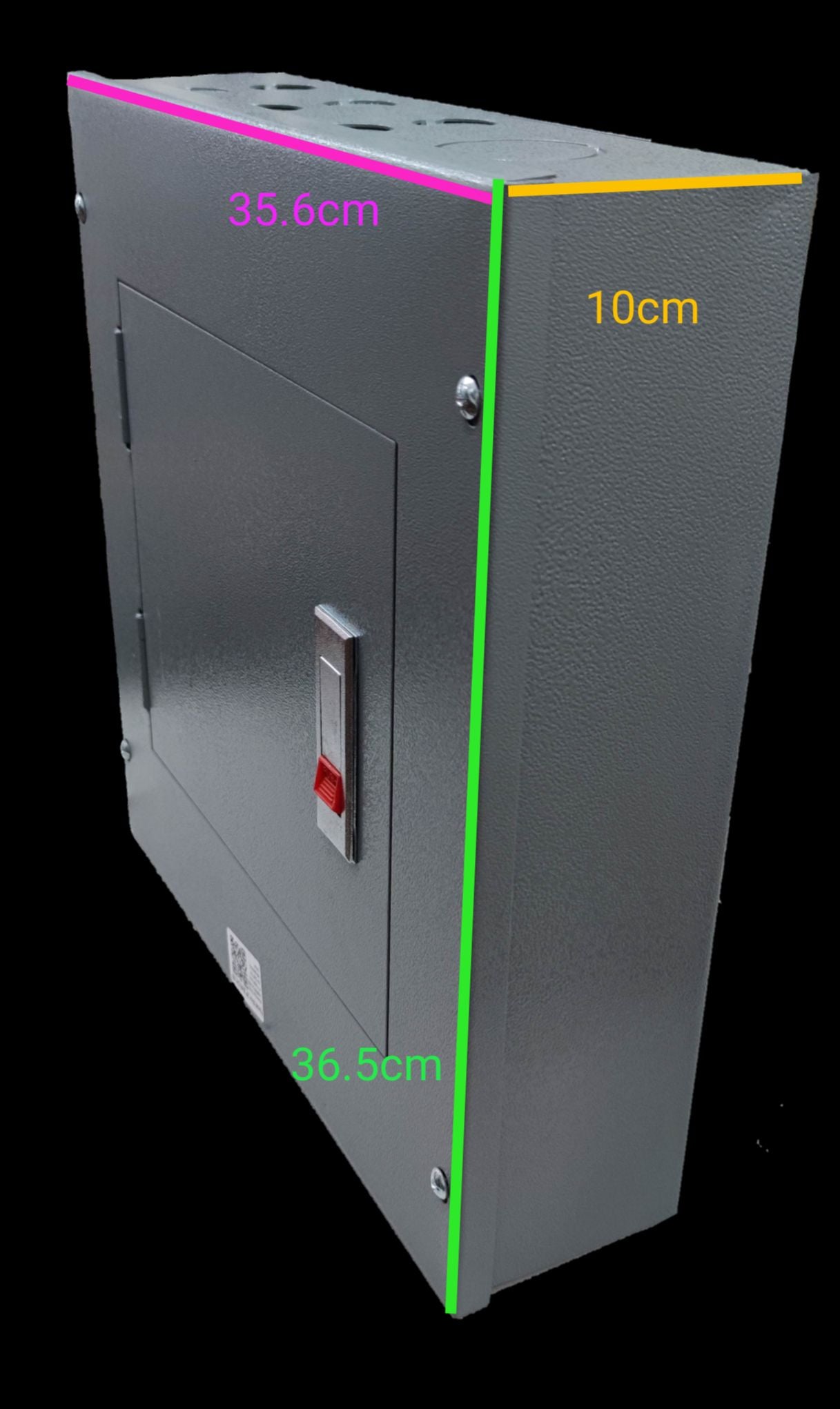2 pole bolt on panel board electrical circuitry part made in America with metal gray casing and switch
