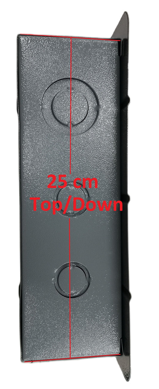 Black panel board for 2 pole circuit breaker with 25 cm height for electrical circuitry parts