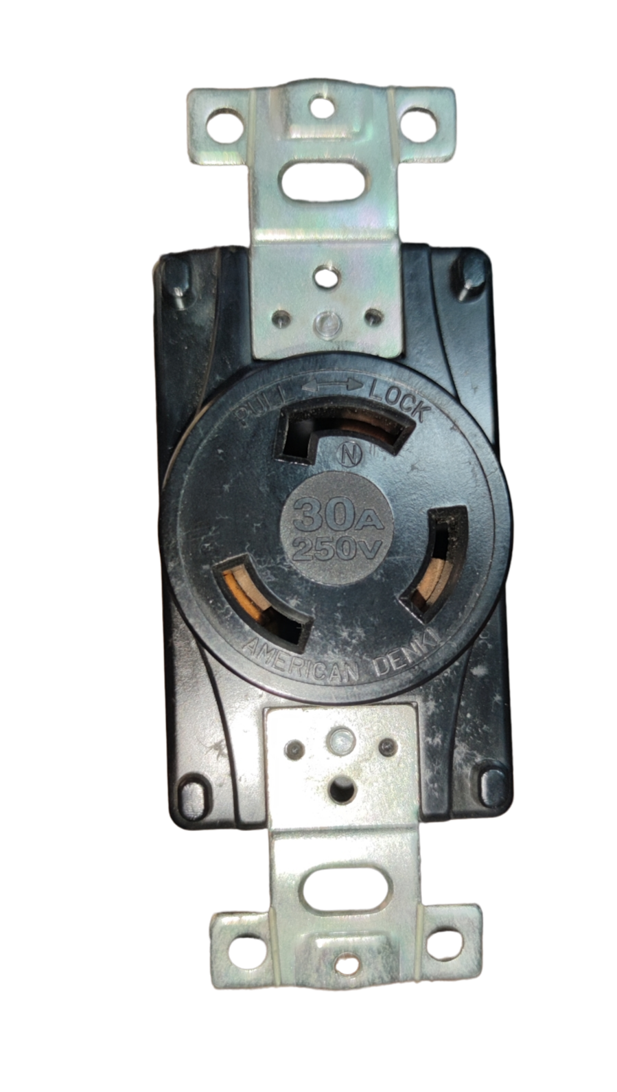 American Denki 30A twist lock outlet 220V black and silver electrical power socket