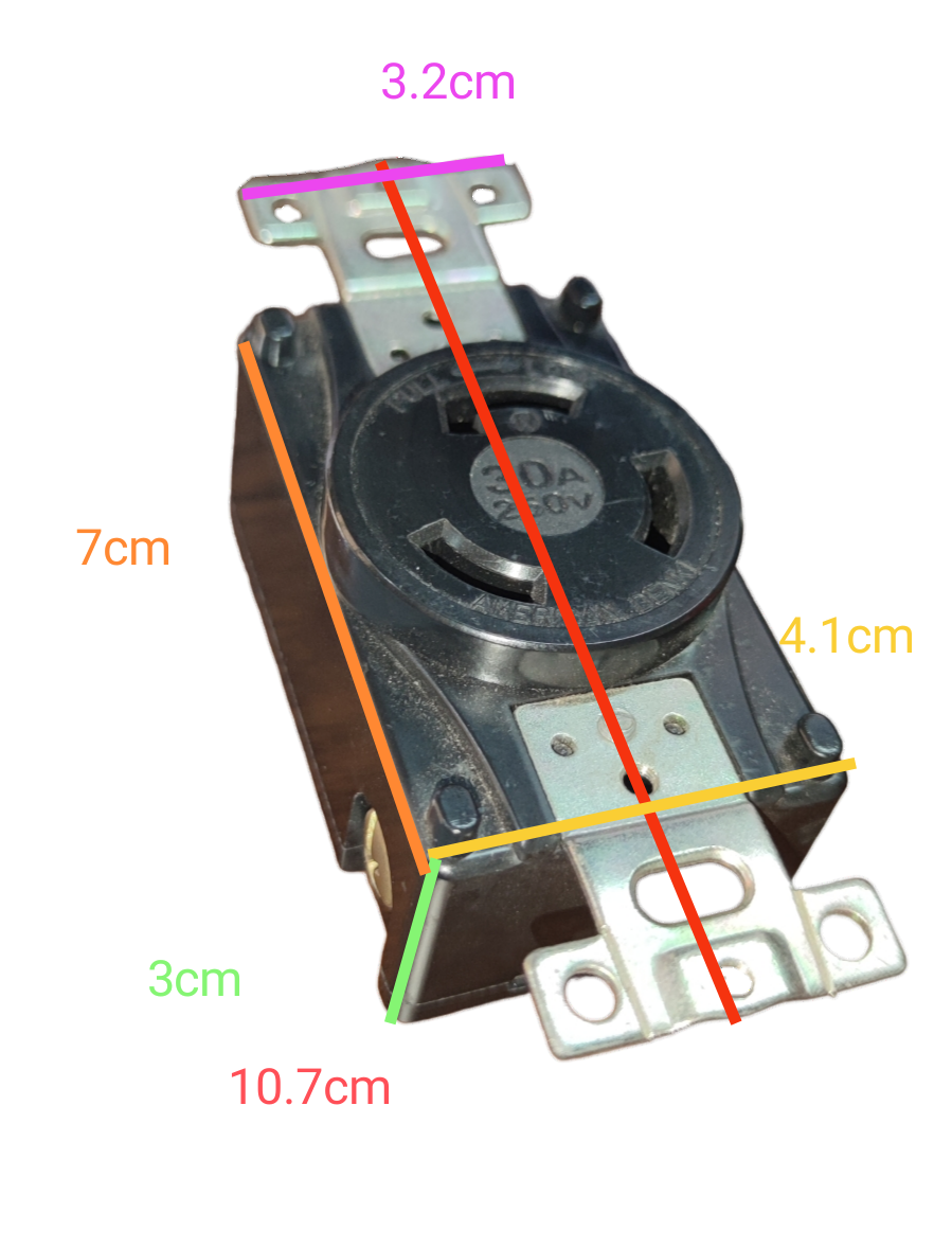 American Denki 30A twist lock outlet 220V with black and metal body for secure electrical connections