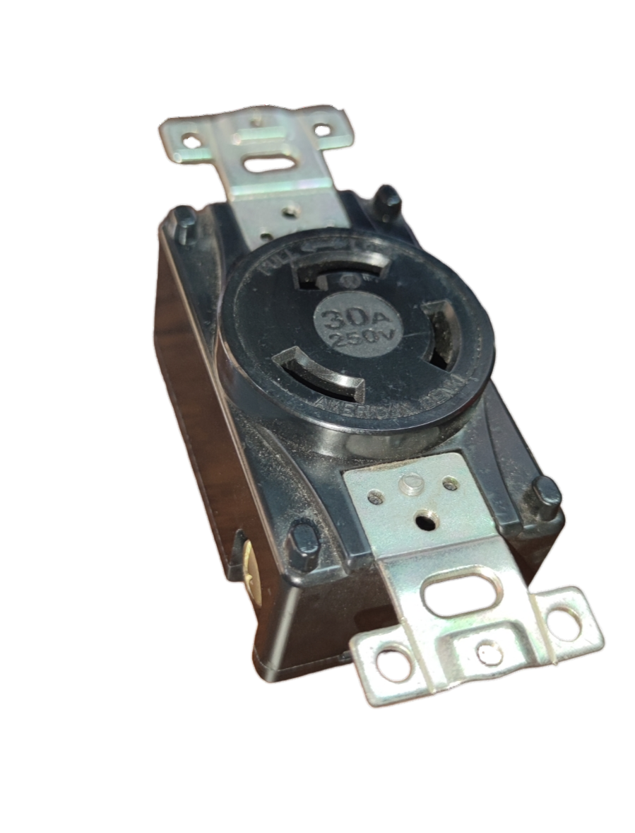 American Denki 30A twist lock outlet 220V power point in black and metal housing