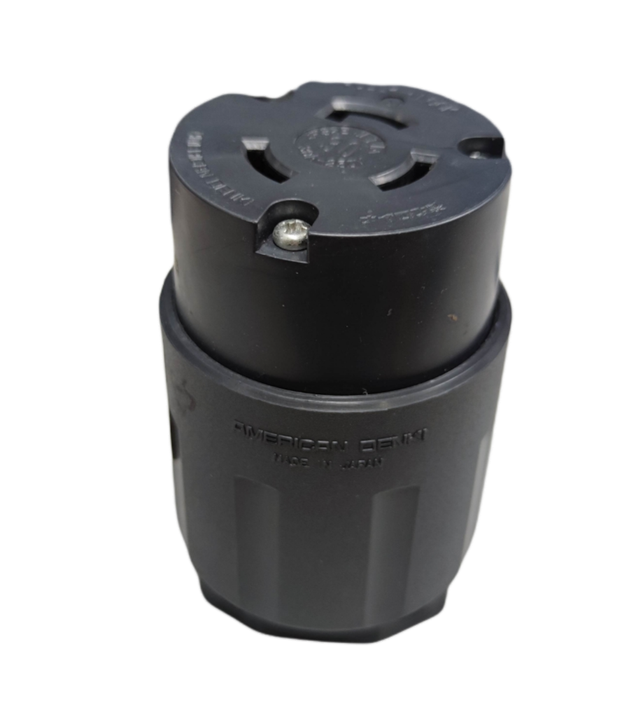 Grippes American Denki Twist Lock 30A 2P black heavy duty industrial plug with locking prongs