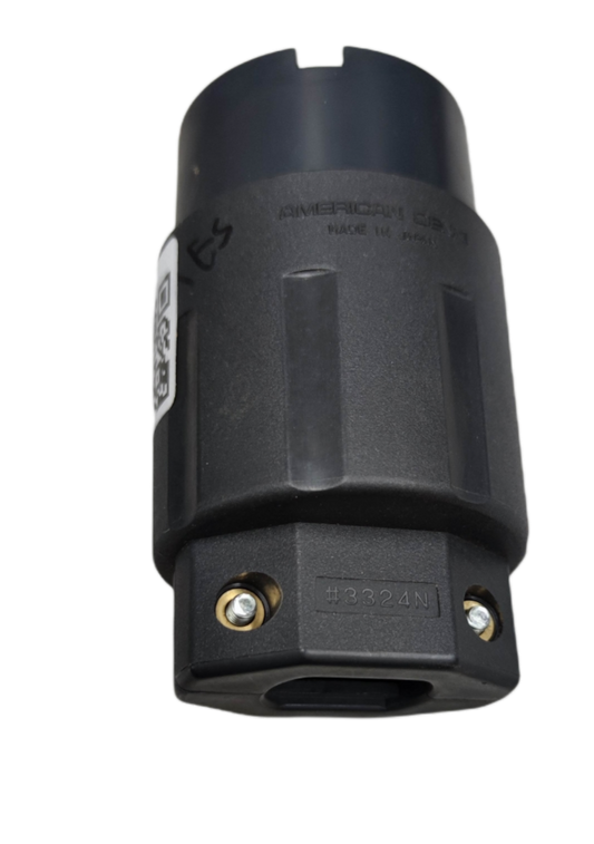 Grippes American Denki Twist Lock 30A 2P black cylindrical locking plug connector with screw terminals