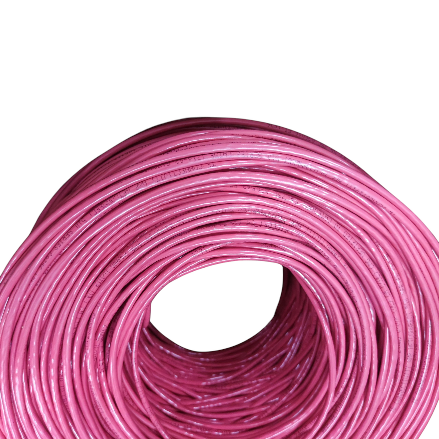 AMP CAT5e UTP LAN cable 300 meters in bright pink color for high-speed networking