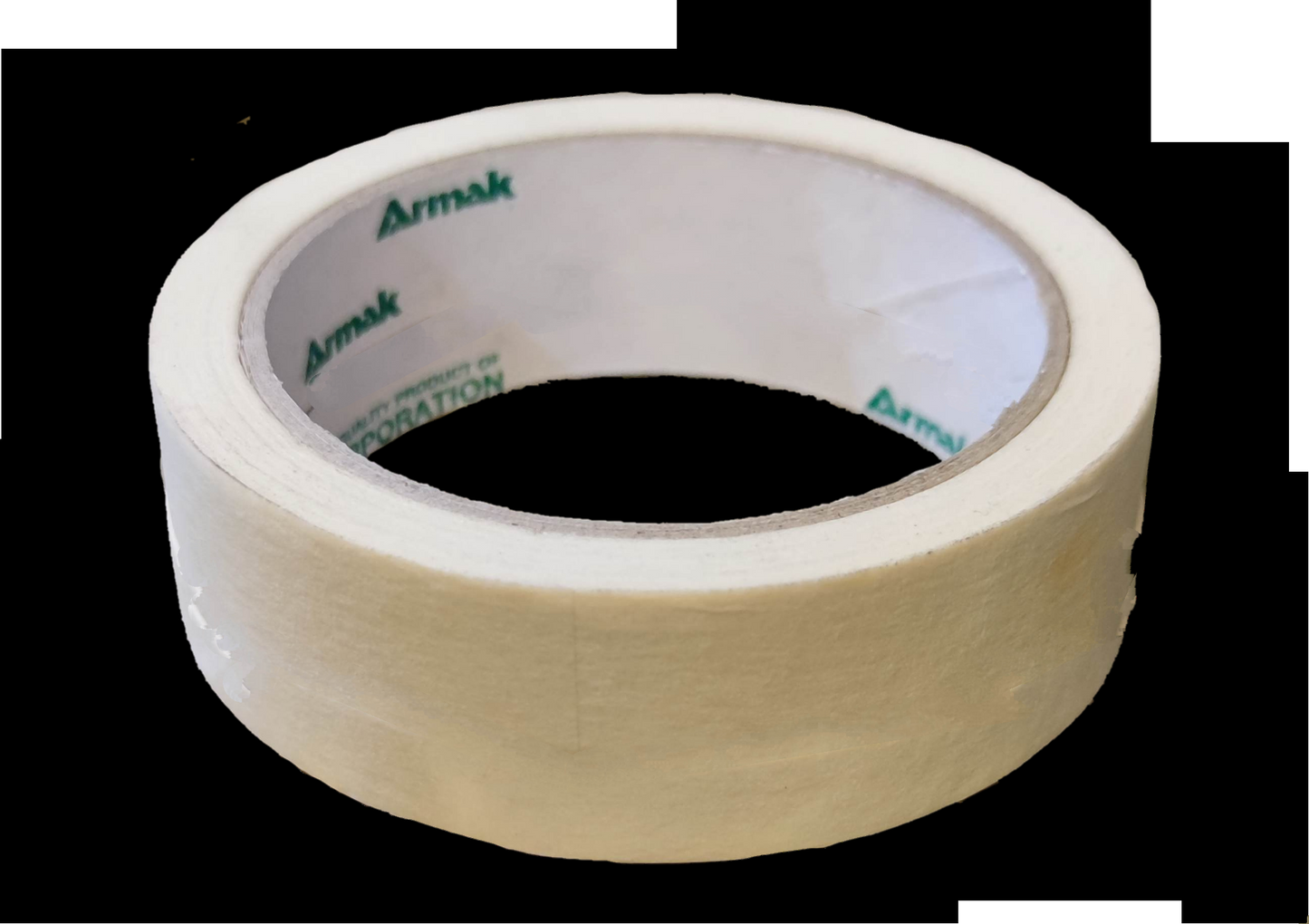 Roll of Armak masking tape in white used for painting and surface protection