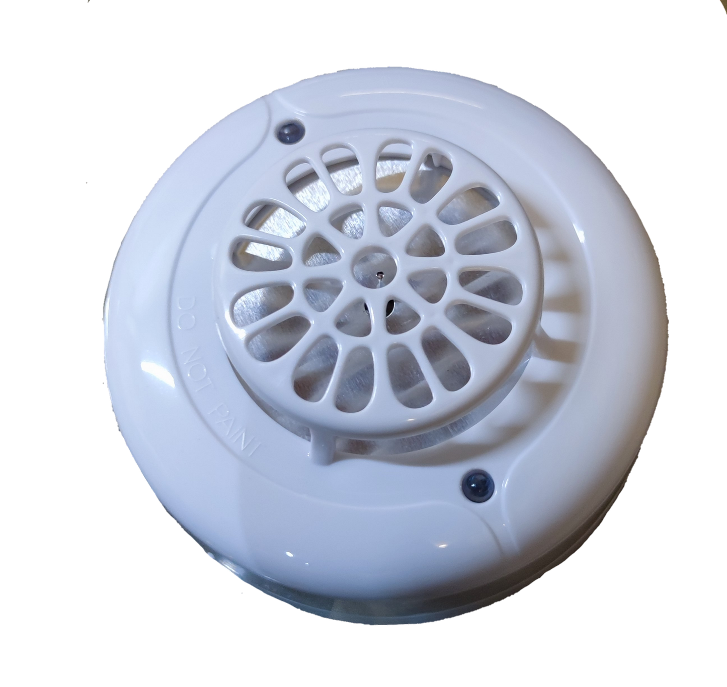 Asenware 24V heat detector fire alarm with white circular design and ventilation holes