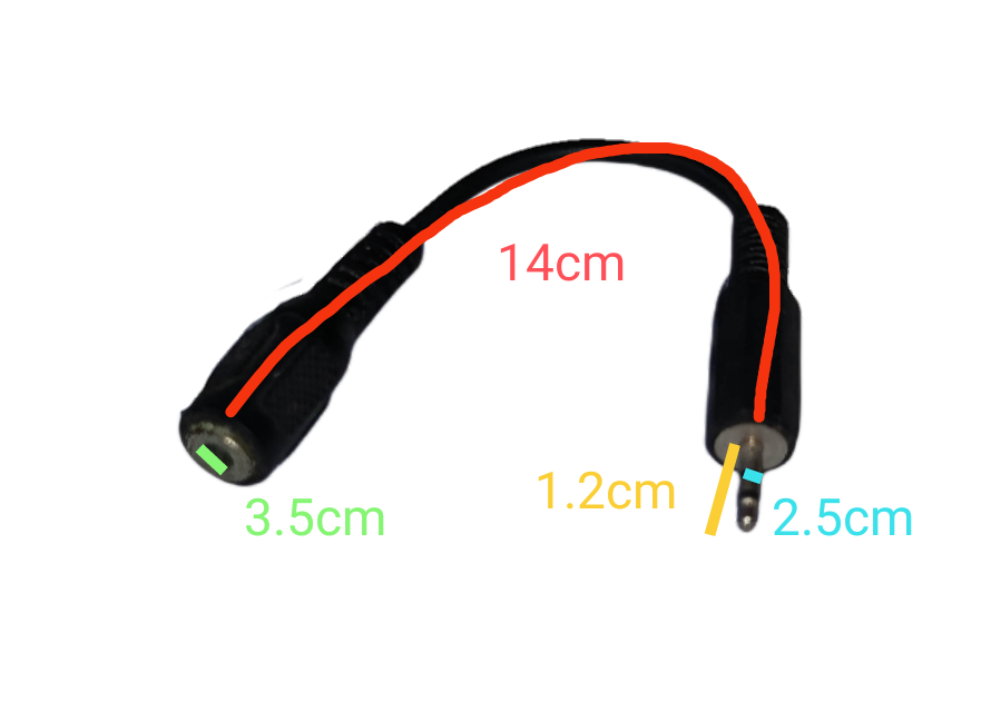 Audio Adaptor Compact Cable with 14cm length, featuring two connectors for easy audio connection