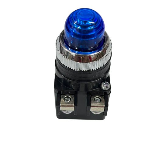 Auspicious Pilot Light 220V BLUE 25mm indicator lamp with chrome bezel and screw terminal base