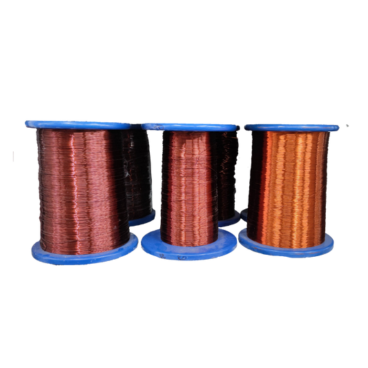 Philflex AWG 9 to AWG 32 magnet wire spools in various copper shades for electrical applications