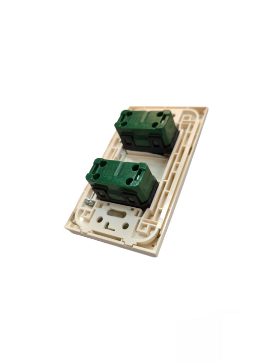 Omni 2 Gang 1 Way Switch with Stainless Plate WWP-112S+(WWS-213x2)