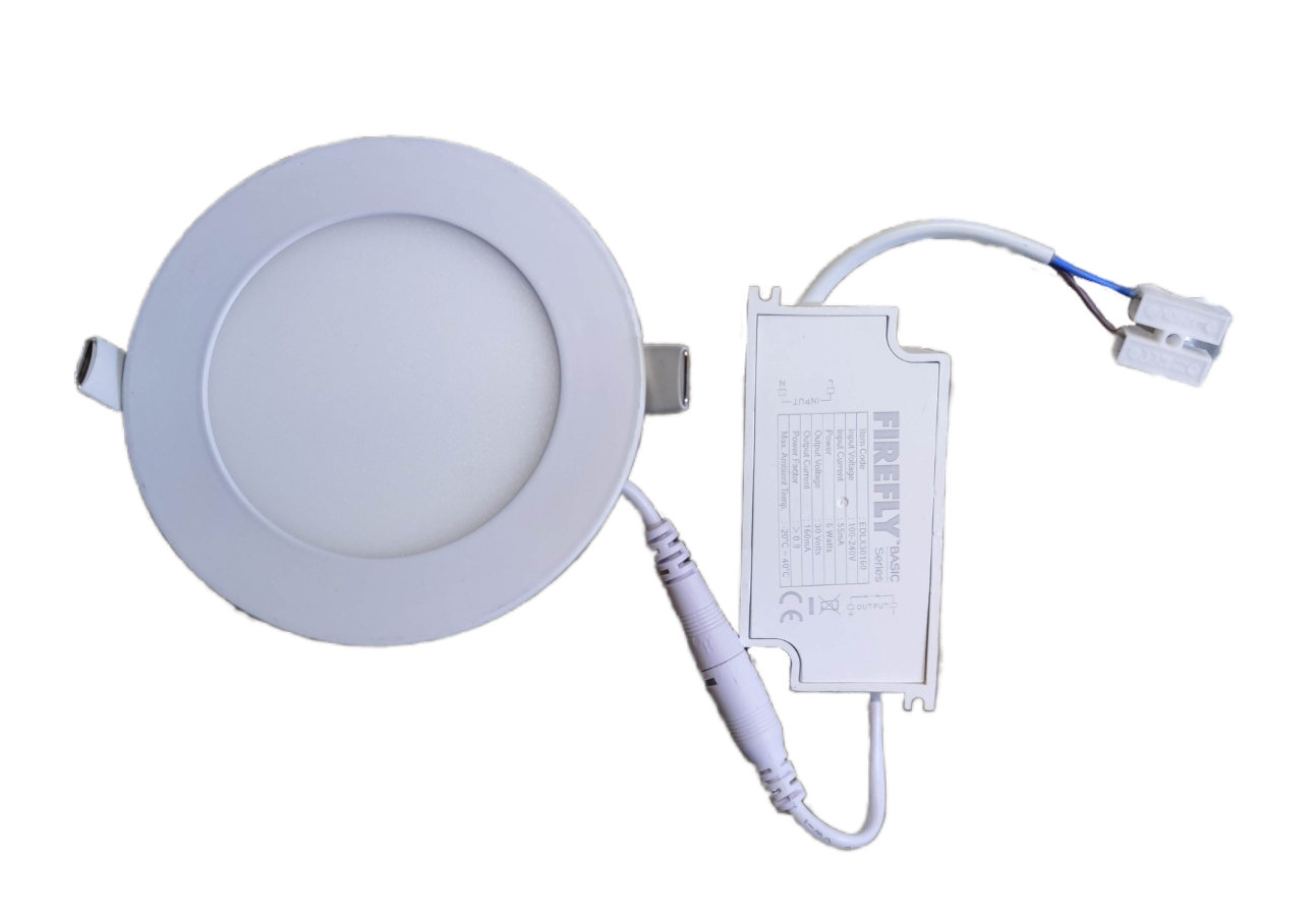 Firefly 6W LED Round Recessed Slim Downlight 220V Cool White 120mm