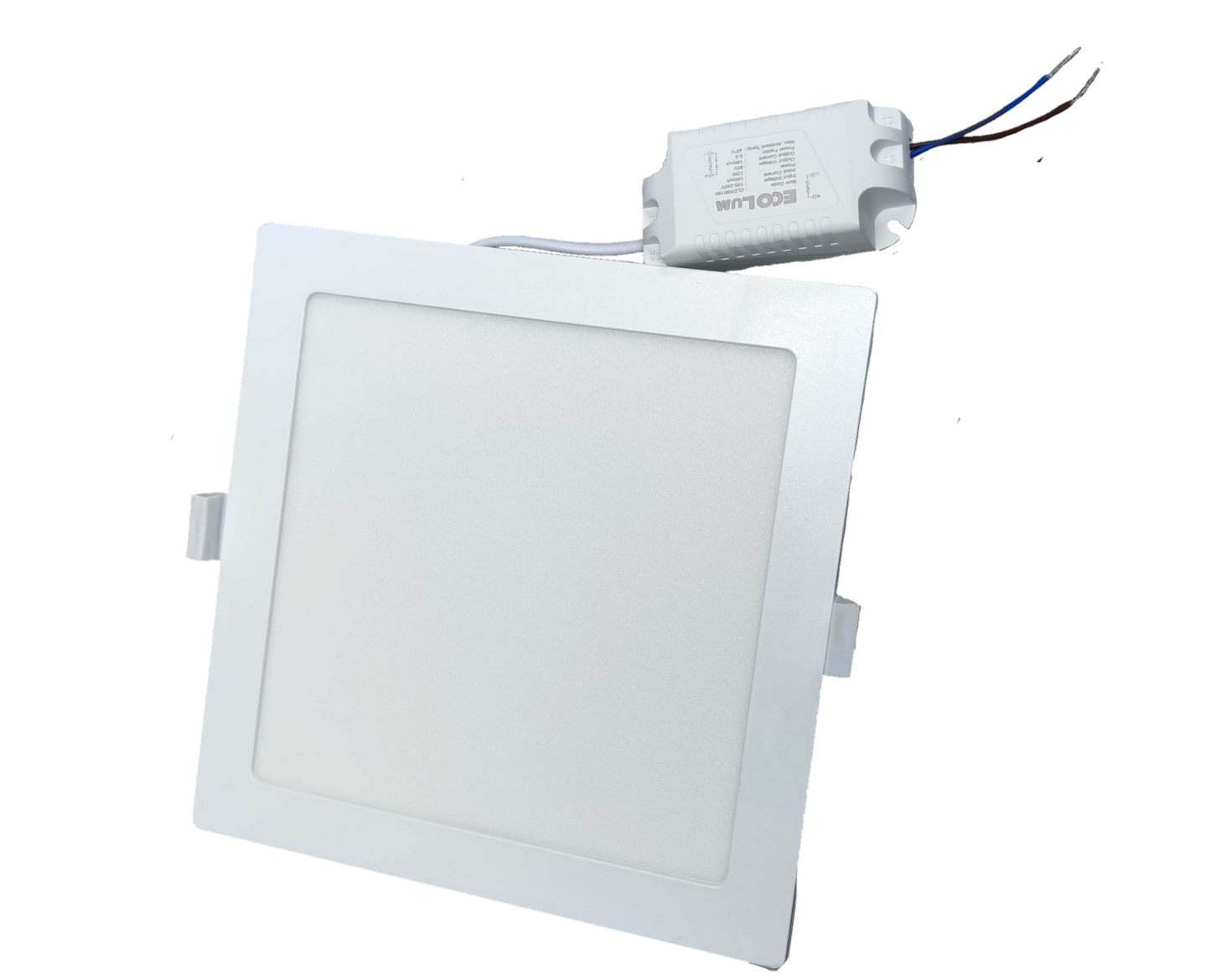 Ecolum 12W LED Square Downlight 220V Recessed ( ECOLUM) 6500K, 12W LED Square Flush Daylight 162x162mm Cut Out