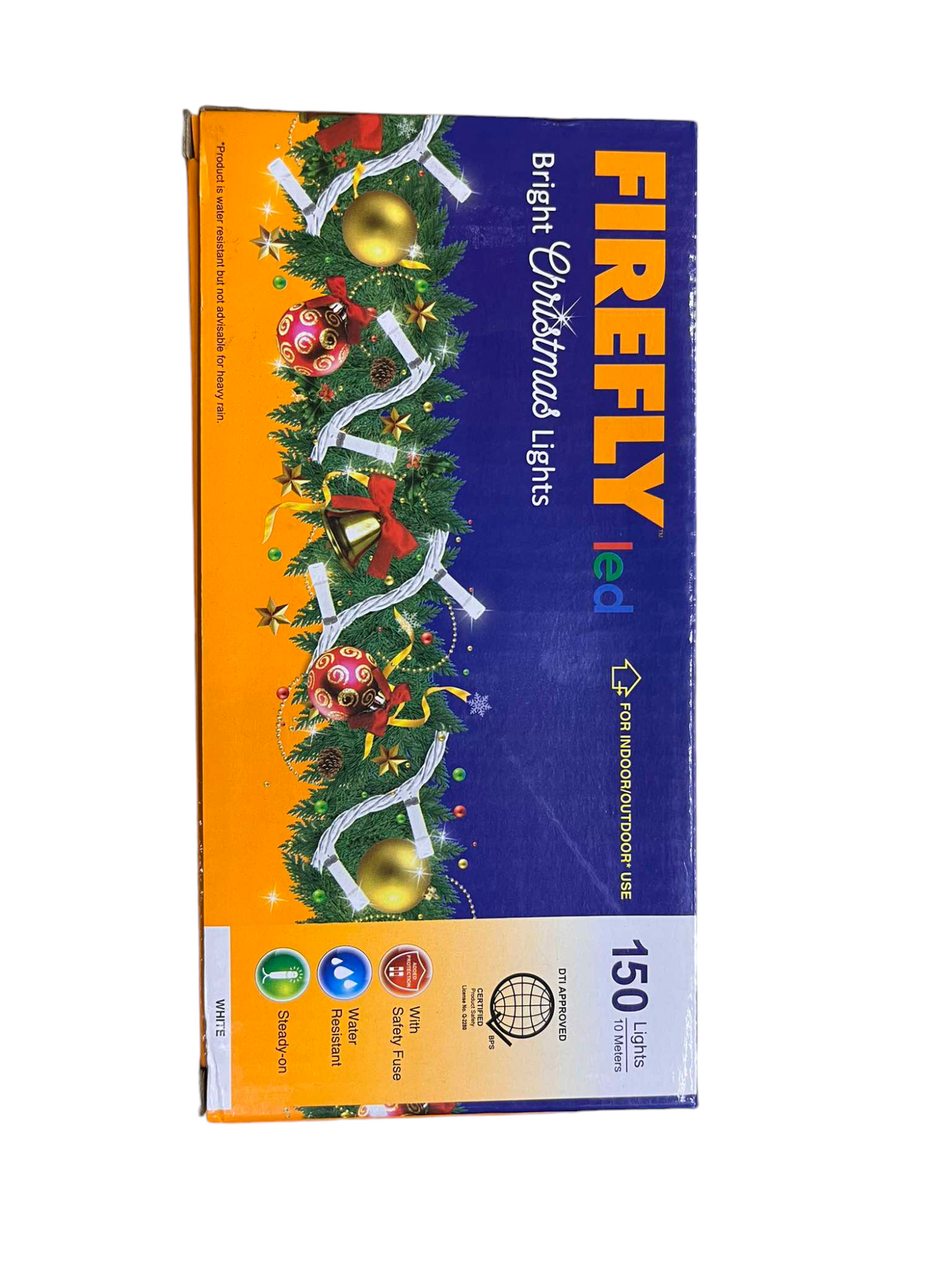 Firefly LED Christmas Light / String Light 150 LED Light Bulbs 10 Meters Steady only Daylight Transparent White Wire ( Indoor/ Outdoor use )