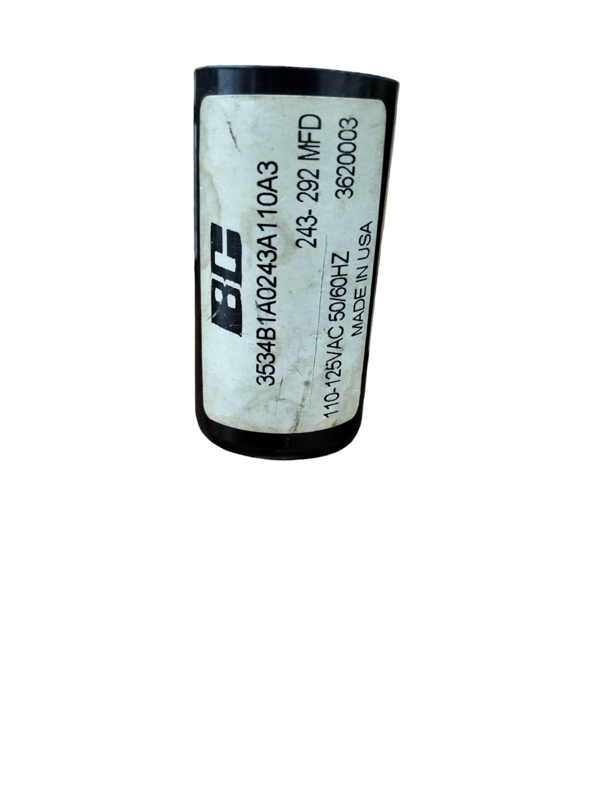 BMI 243-292MFD Motor Starting Capacitor for reliable electrical performance in motors
