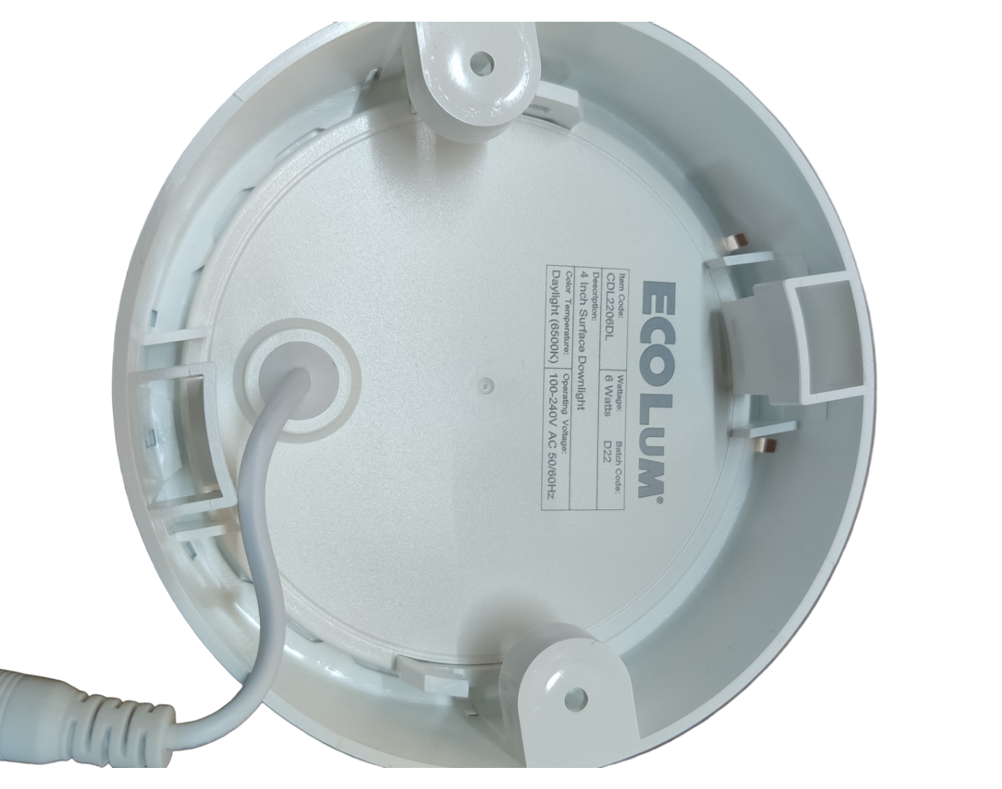 Ecolum 6W Daylight Surface Slim Downlight 4 inch 220V 6500K 4" LED Round Downlight