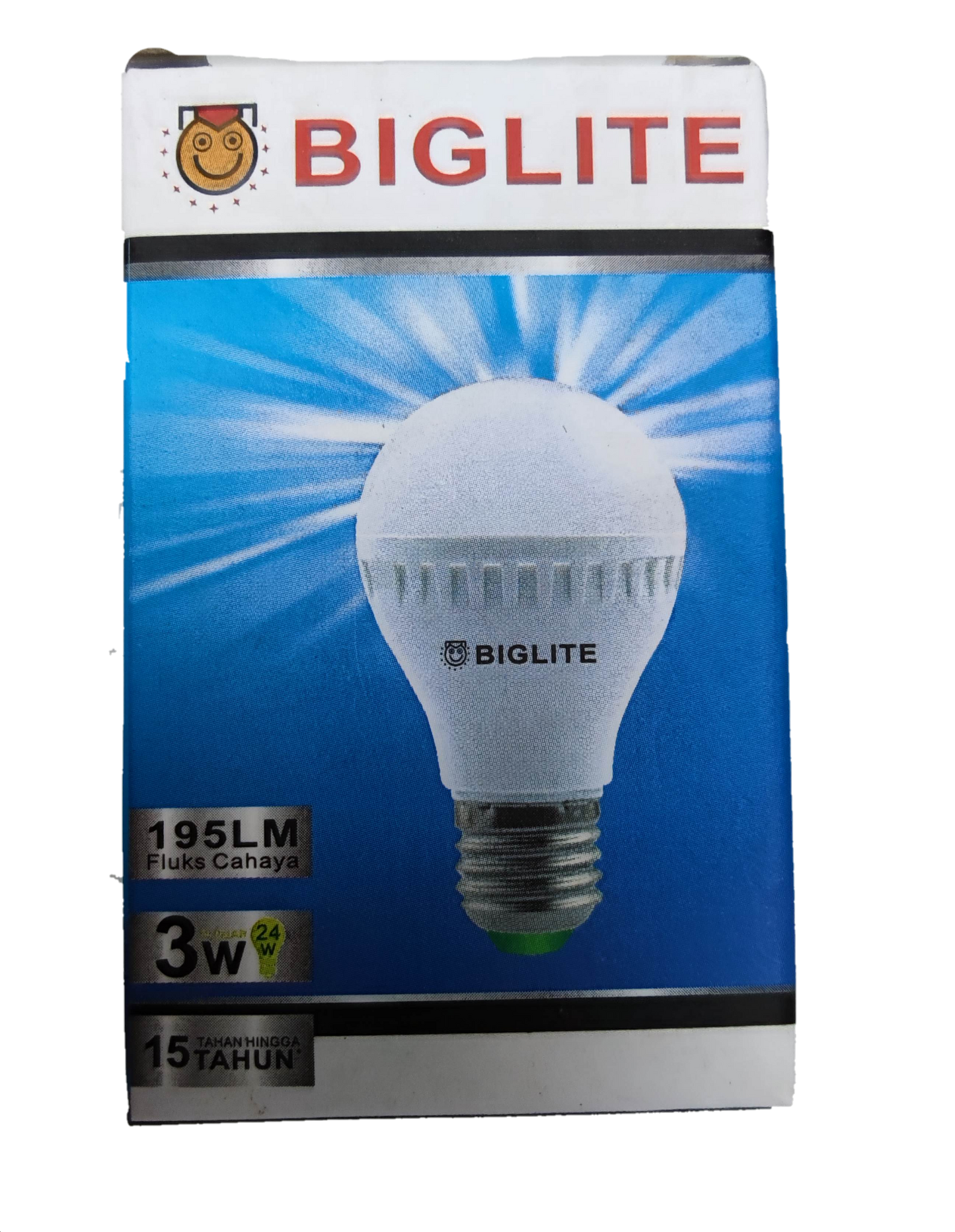 Biglite 3W LED bulb E27 warm white with 195 lumens and 15 year lifespan