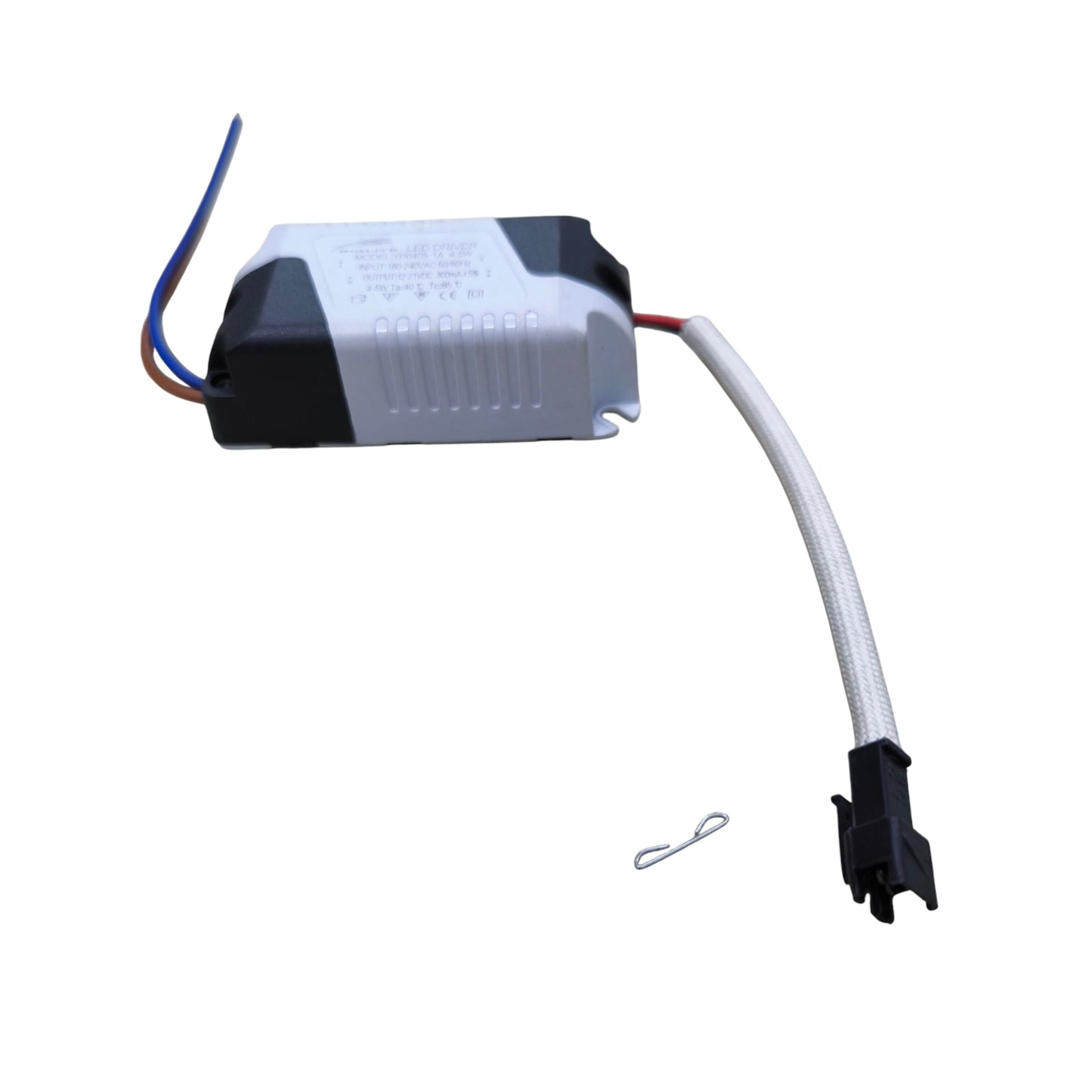 Biglite LED Driver 4-5W Input 100-220V compact white housing with wires and connector