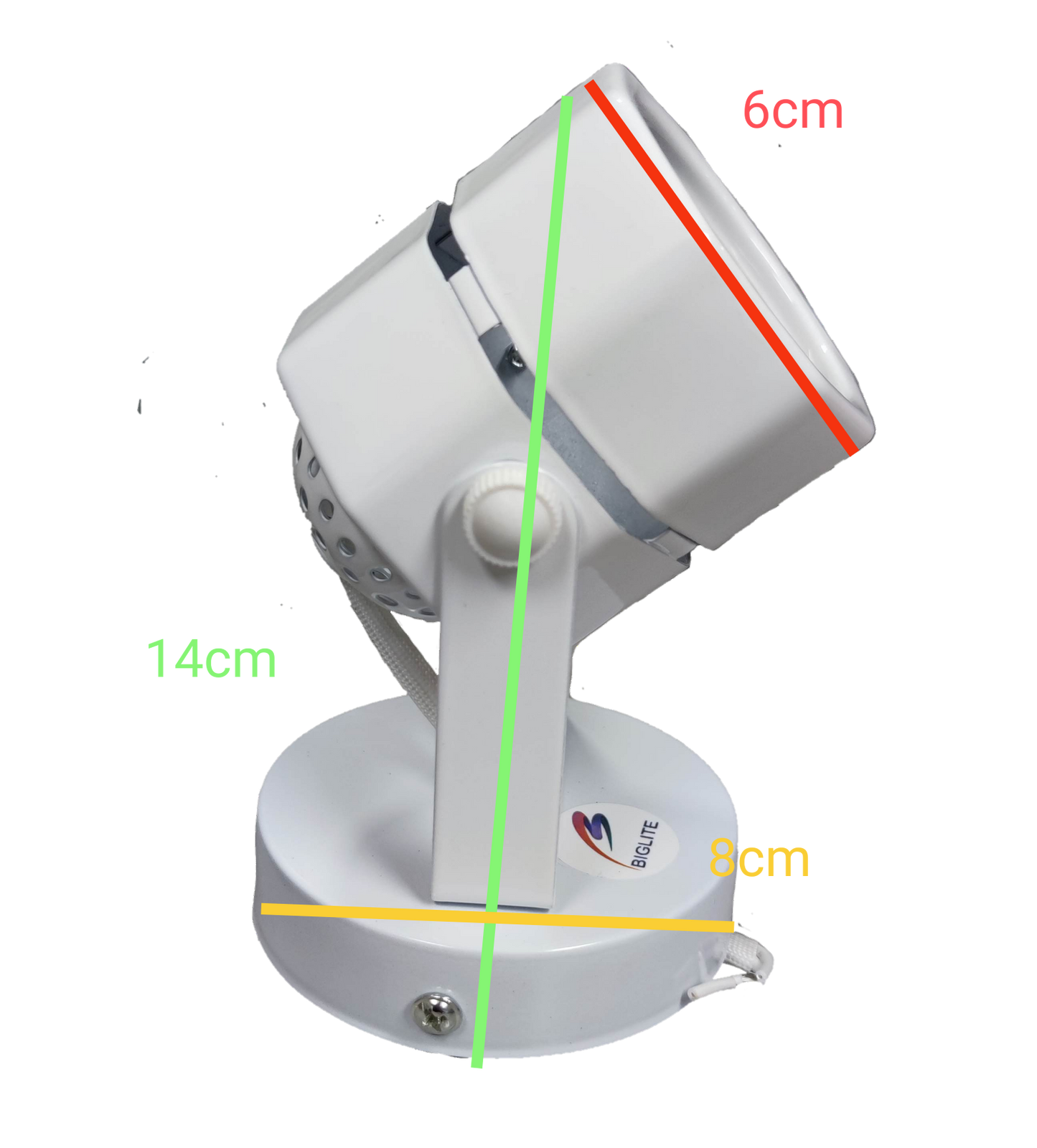 Biglite white adjustable MR-16 Lamp Holder Spot Light Holder on round base with tilt arm for track or wall