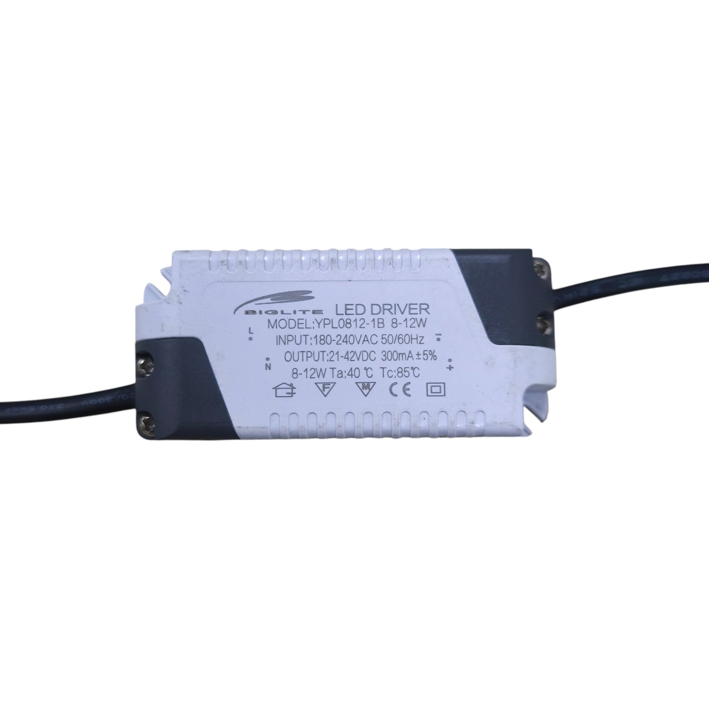 LED Driver 8-12W Input 180-240V white rectangular LED driver power supply with input output cables