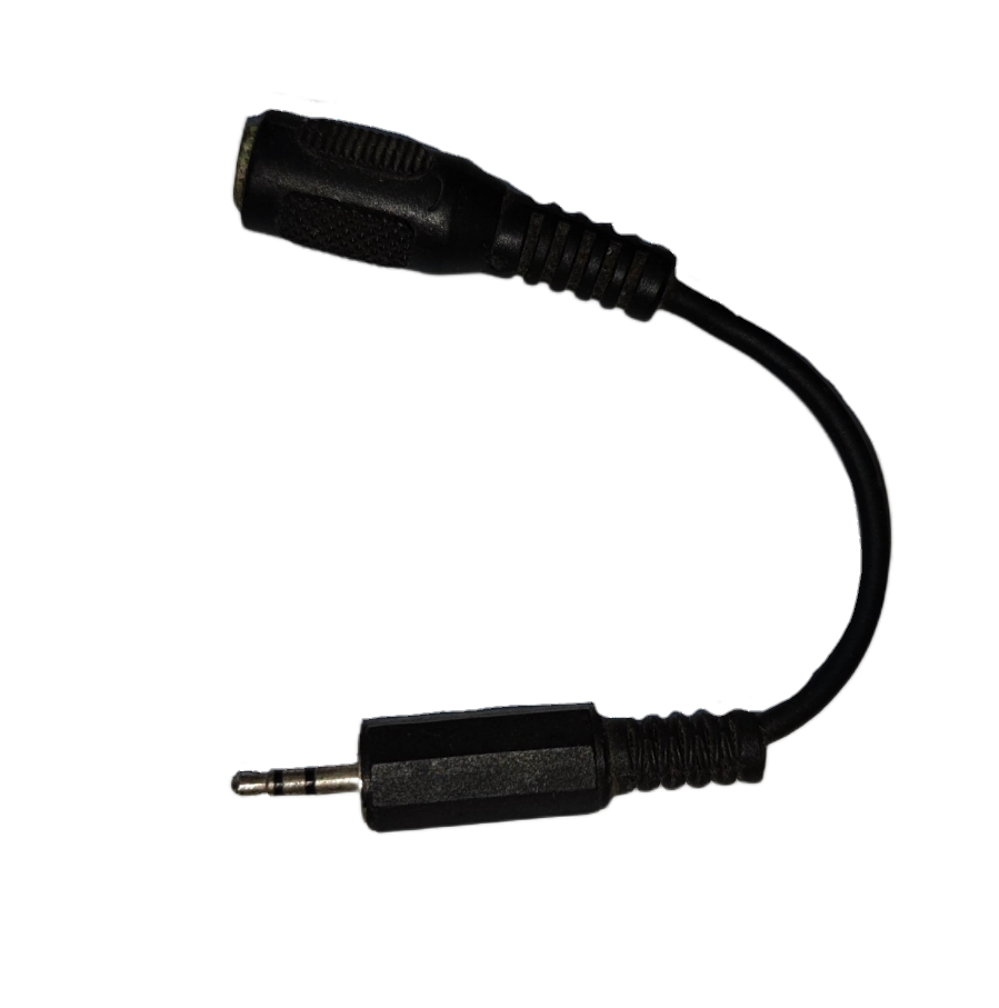 Black 2.5mm to 3.5mm audio adaptor cable with flexible connector from China