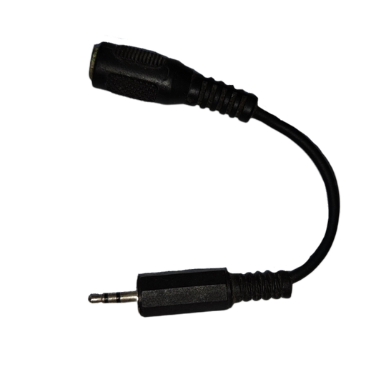 Black 2.5mm to 3.5mm audio adaptor cable with flexible connector from China