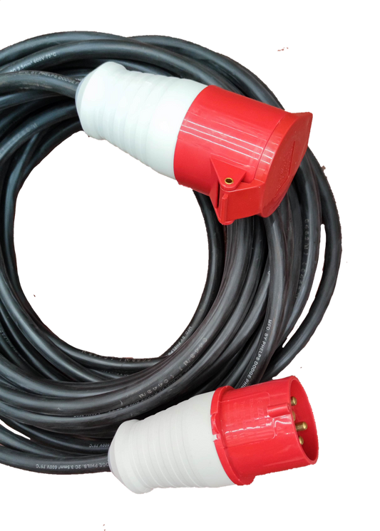 Grippes & Phelps Dodge 3 phase 4 pin power connector with long black cable for electrical use