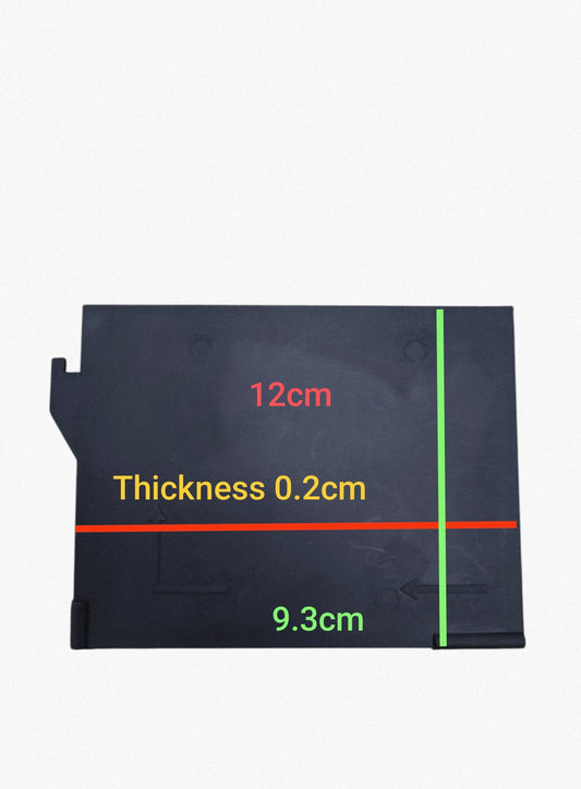Black cable separator for circuit breaker with dimensions 12cm by 9.3cm and 0.2cm thickness