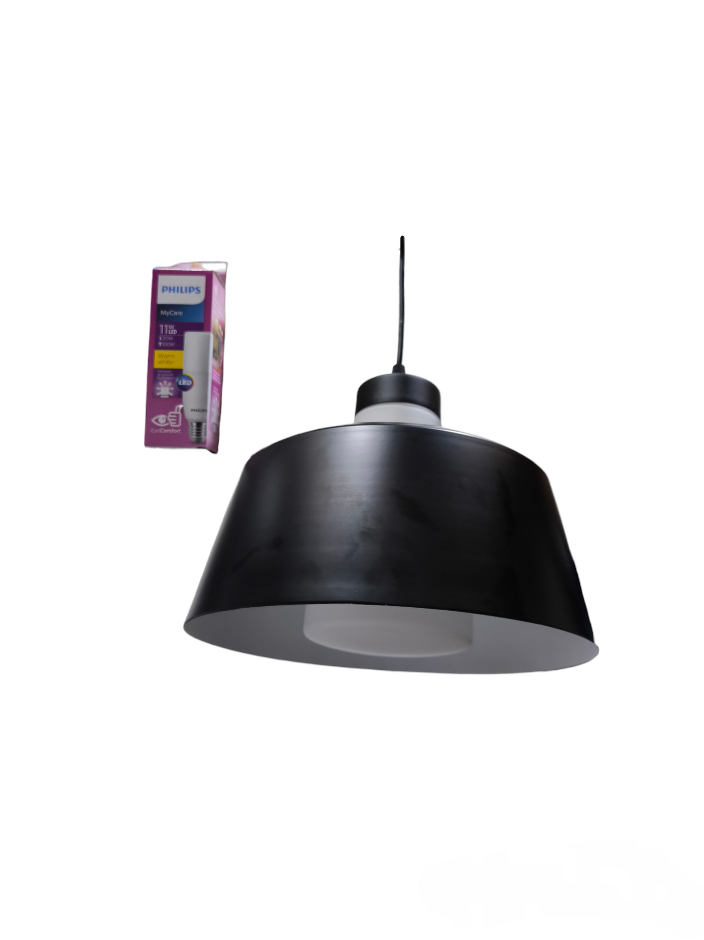 Biglite black luxe hanging lamp ceiling light with sleek modern design and included Philips bulb