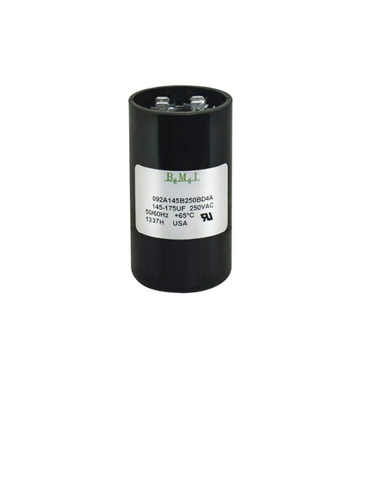BMI motor starting capacitor 145-175 uf black cylindrical electrical component for HVAC motors